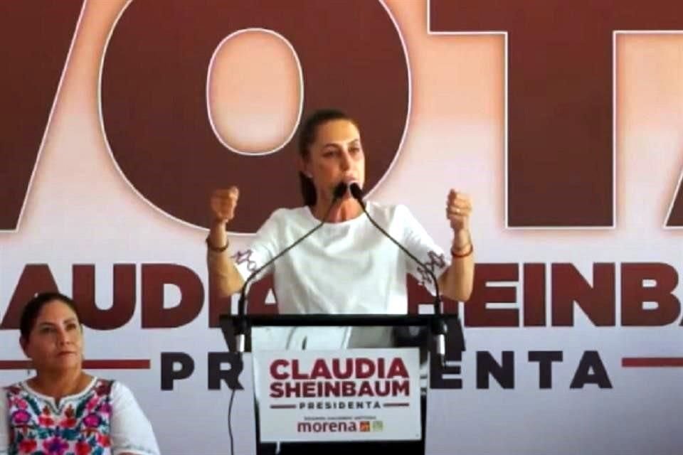 Claudia Sheinbaum, candidata presidencial de Morena-PVEM-PT, encabezó un mitin en Cosamaloapan, Veracruz.