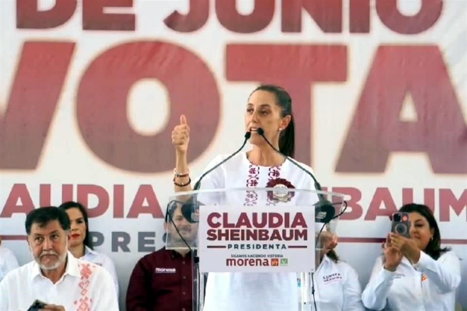 Claudia Sheinbaum encabezó ayer un mitin en Los Cabos, Baja California Sur. 