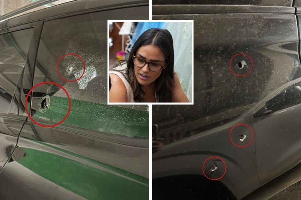 Alessandra Rojo de la Vega, candidata a la Alcaldía Cuauhtémoc, denunció que fue baleada la camioneta en la que viajaba; resultó ilesa.