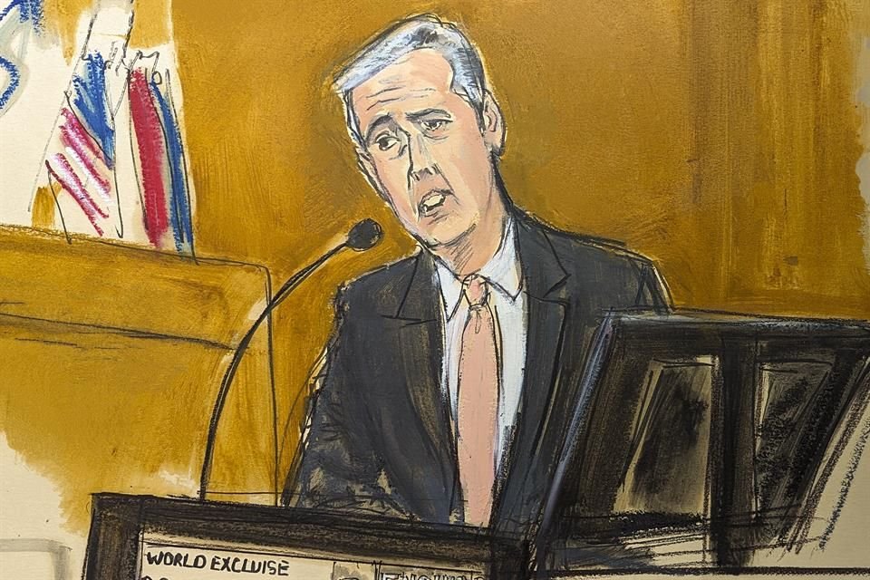 Michael Cohen testifica en un juicio contra el ex Presidente Donald Trump en Manhattan, el 13 de mayo del 2024.