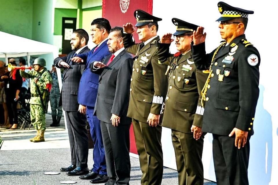 Aspecto de la ceremonia de toma de protesta del nuevo mando militar.