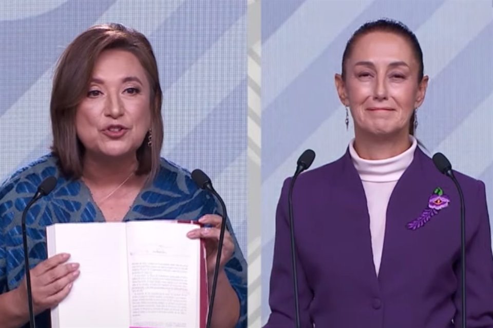 Xóchitl Gálvez volvió a llamar 'narcocandidata' a Sheinbaum durante el tercer debate, pese a que INE ha castigado el uso de esta expresión.
