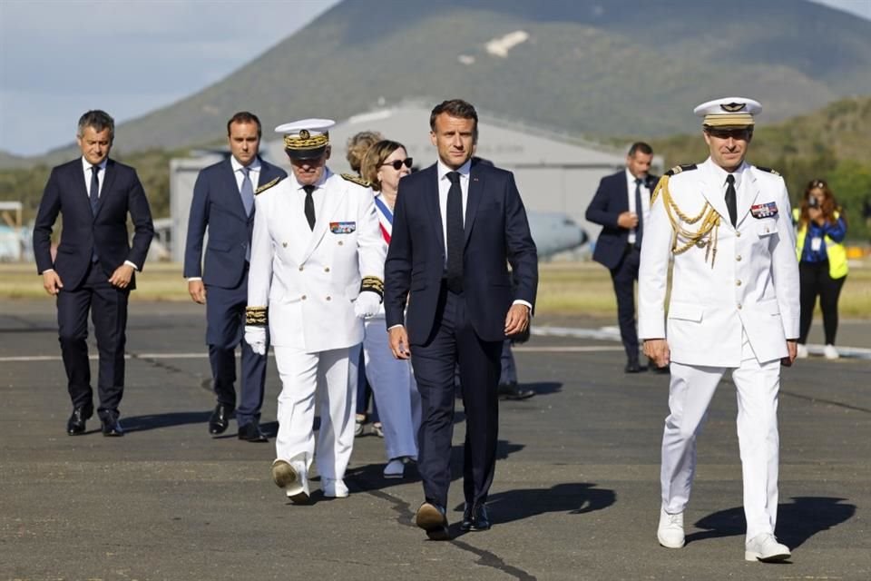 El Presidente de Francia, Emmanuel Macron, a su llegada a Nueva Caledonia, el 23 de mayo del 2024.