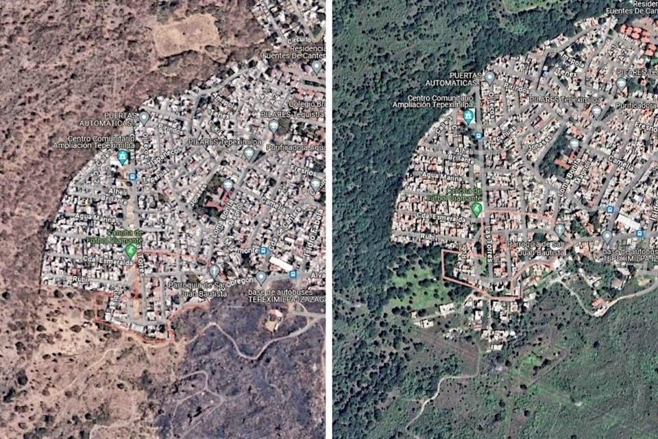 Ayer se regularizaron dos asentamientos en Tlalpan, sin embargo, ya se habían expandido hacia el sur como se ve en imágenes satelitales.