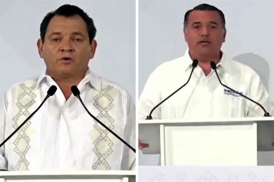 Joaquín Díaz (Morena PT y PVEM) y Renán Barrera (PRI y PAN), candidatos a la Gubernatura de Yucatán, intercambiaron reproches en segundo debate.