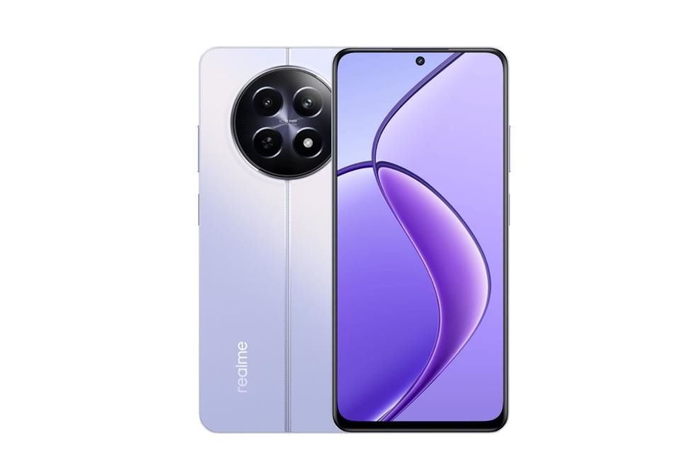 Realme 12 5G tiene un cuerpo delgado sin sacrificar capacidad de batería. Su conectividad es 5G gracias al Dimensity 6100+.