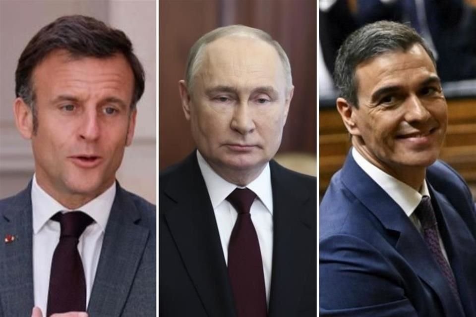 Macron, Putin y Pedro Sánchez.