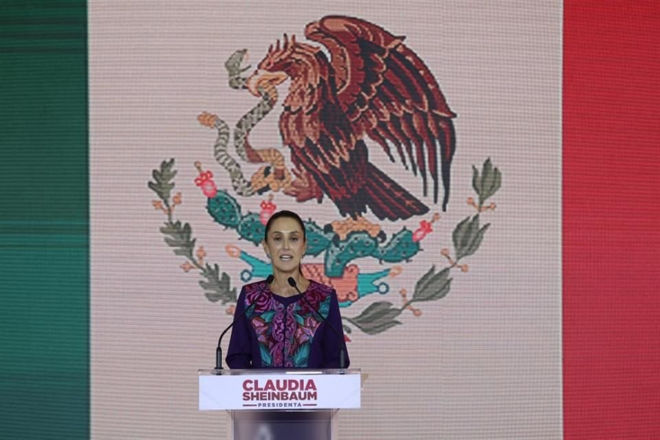 Claudia Sheibaum dio un discurso tras su victoria en la elección en México.