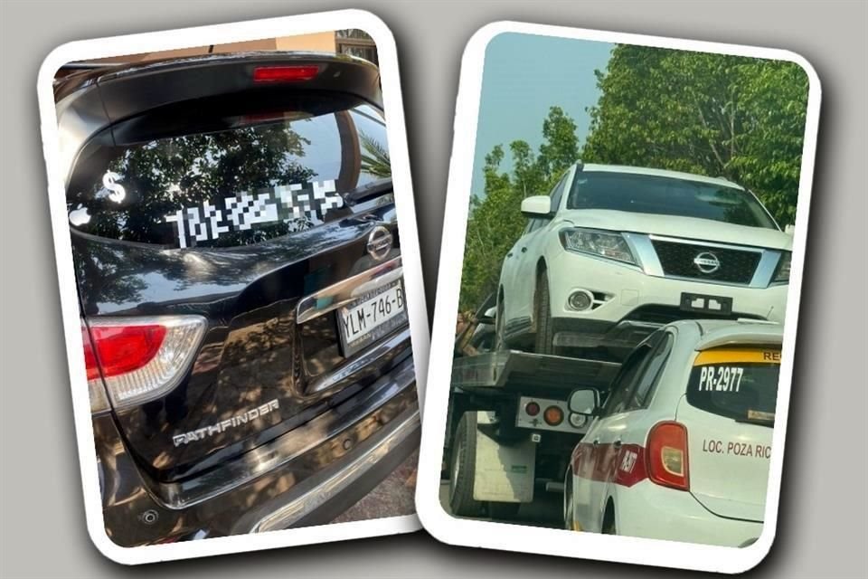 Las autoridades hallaron la camioneta de la familia al interior del hotel, pero ya no era negra, sino blanca.