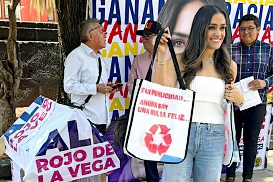 Alessandra Rojo de la Vega presentó casas para mascotas y bolsas que se harán a partir de propaganda electoral.