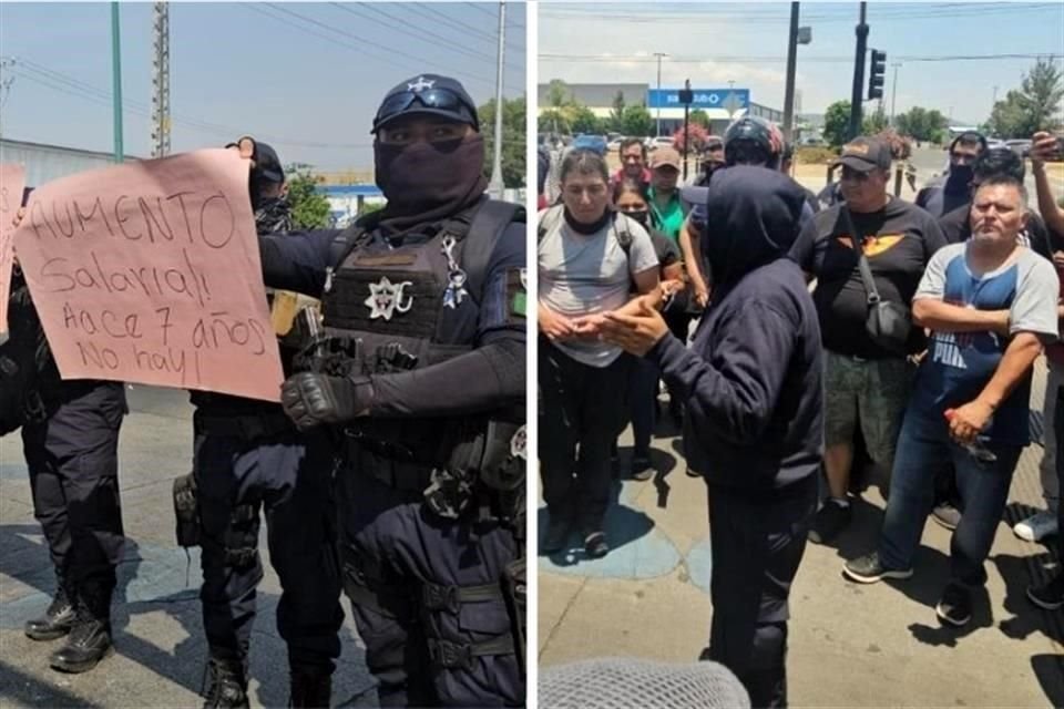 Elementos de la Guardia Civil de Michoacán iniciaron este martes una protesta para exigir mejoras laborales y destitución del Secretario de SSP, José Ortega.