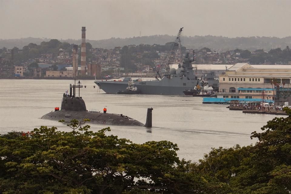 El submarino ruso Kazan a su llegada a La Habana, el 12 de junio del 2024.