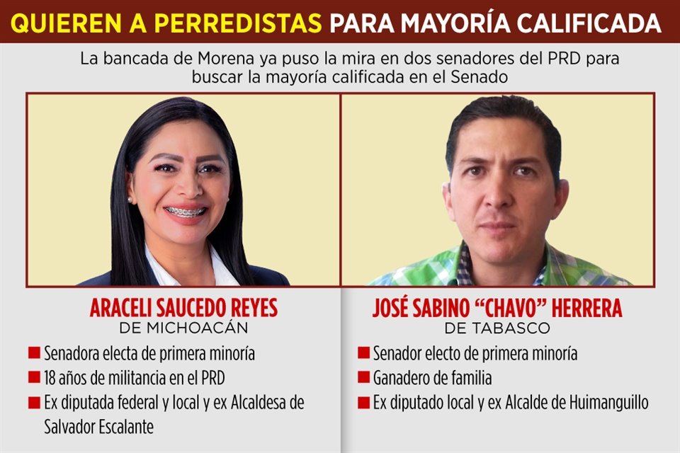 Dos perredistas que lograron escaños en el Senado como primera minoría podrían ser la opción de Morena y aliados para mayoría calificada.