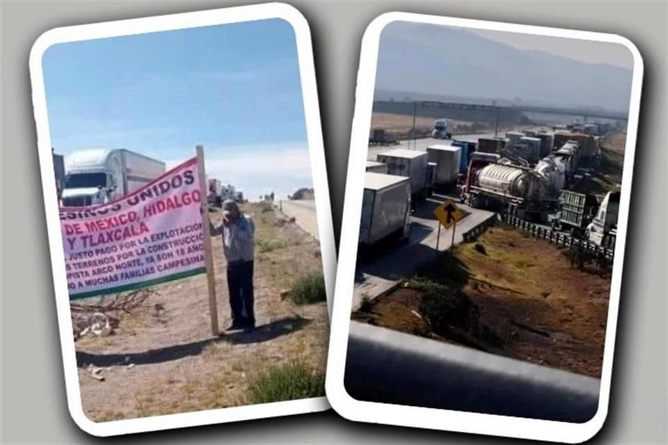 Ejidatarios que acusan no haber recibido indemnizaciones por sus tierras desde hace 18 años bloquean desde el pasado lunes el Arco Norte.