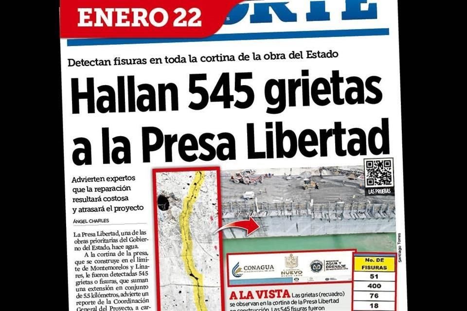 EL NORTE evidenció en enero las fallas del embalse.