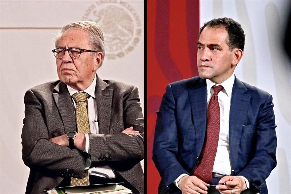 Jorge Alcocer (izquierda), Secretario de Salud; Arturo Herrera (der.), ex titular de SHCP.