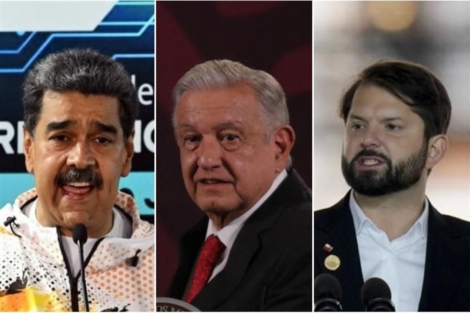 Nicolás Maduro, Andrés Manuel López Obrador y Gabriel Boric.
