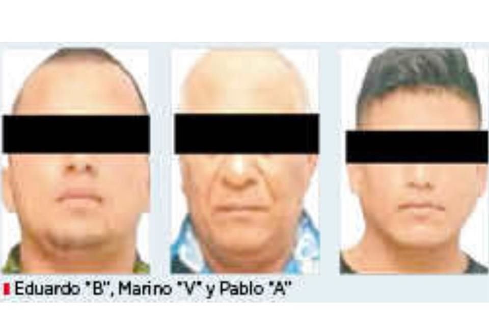 Los señalados son Eduardo 'B', Marino 'V' y Pablo 'A', informó ayer la Fiscalía General de la República (FGR).