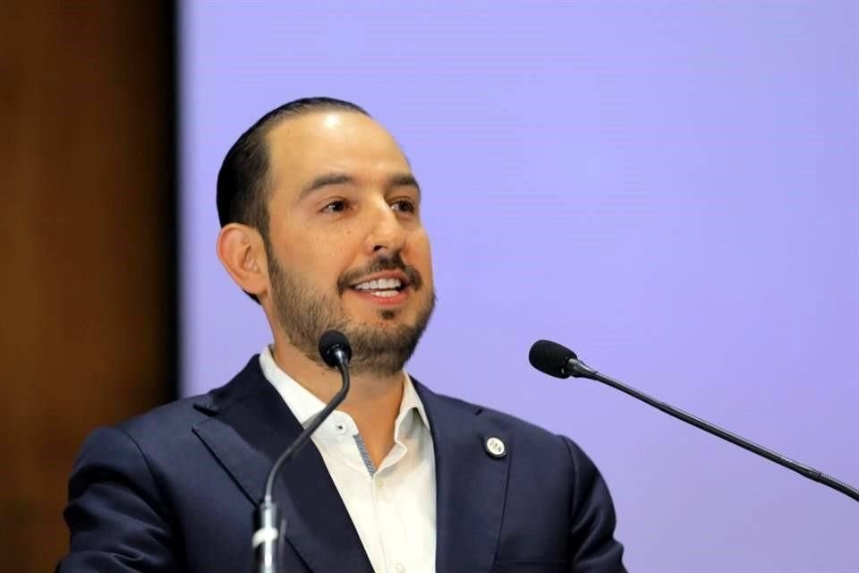 Marko Cortés, líder del PAN, en sesión del Consejo Nacional del partido.