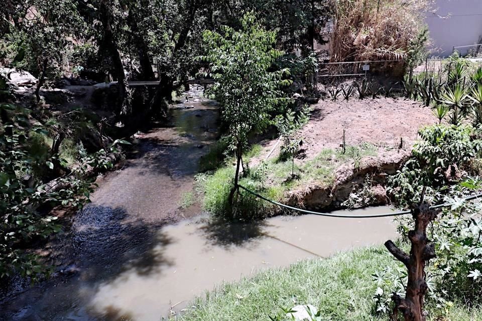 A través de Río Tlalnepantla fluye agua cristalina que nace de los manantiales de Jilotzingo, pero se contamina por aguas residuales de conjuntos habitacionales.