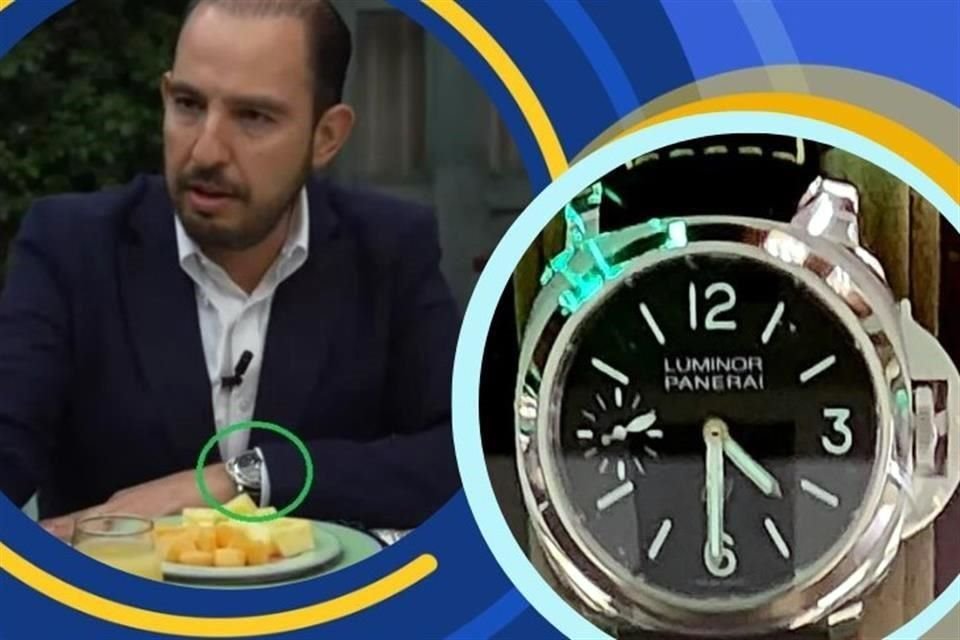 Marko Cortés fue captado esta semana utilizando un reloj de una marca italiana valuado en el mercado con costo de 120 mil pesos.