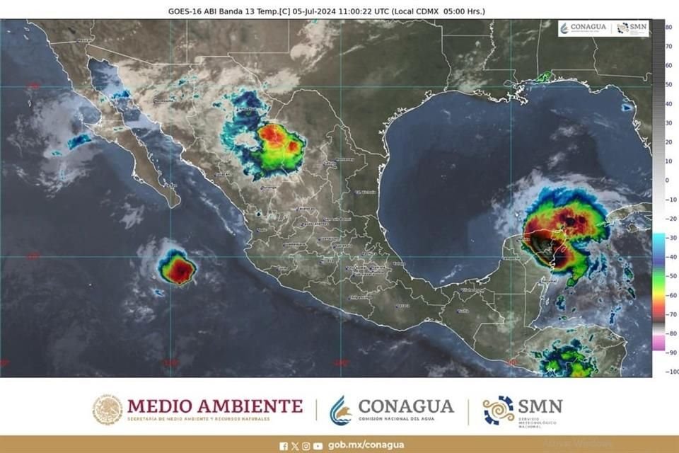 Autoridades pronostican que 'Beryl' cruce la Península de Yucatán este viernes 5 de julio.