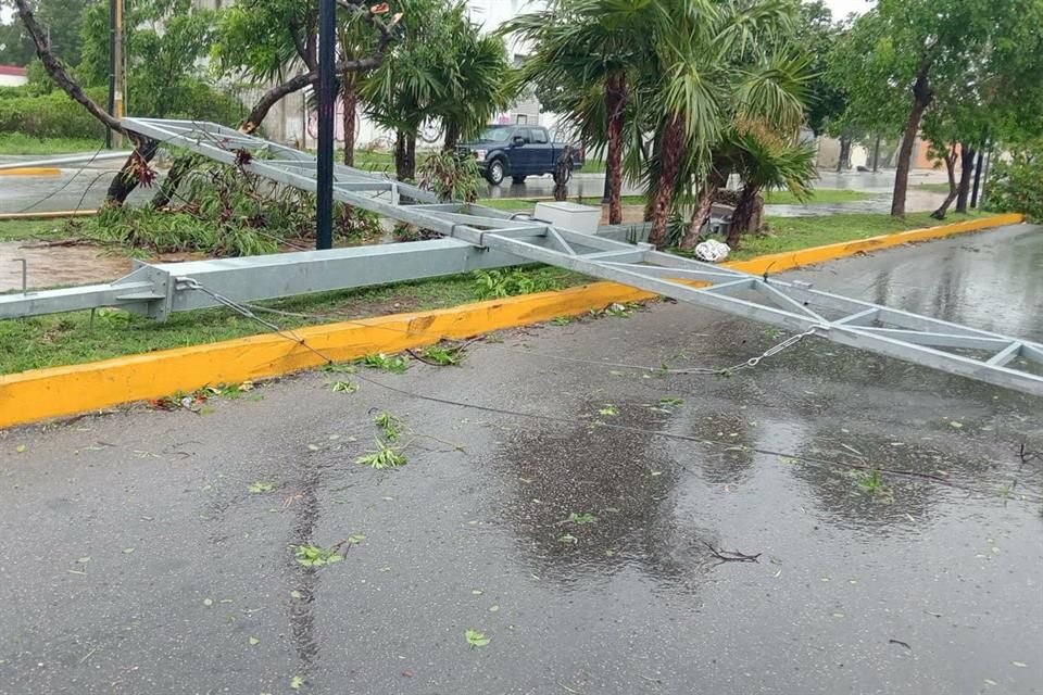 Autoridades informaron también de postes caídos.