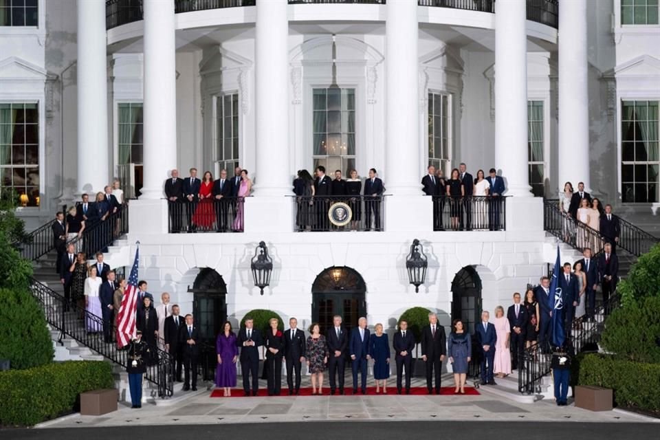 Líderes de la OTAN reunidos en la Casa Blanca en Washington.