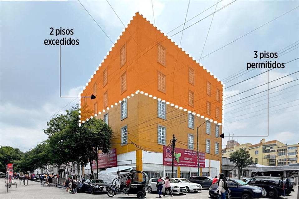 Dos inmuebles de la calle Joaquín Herrera, aledaños al Barrio de Tepito, fueron construidos con pisos adicionales a los permitidos por la ley.