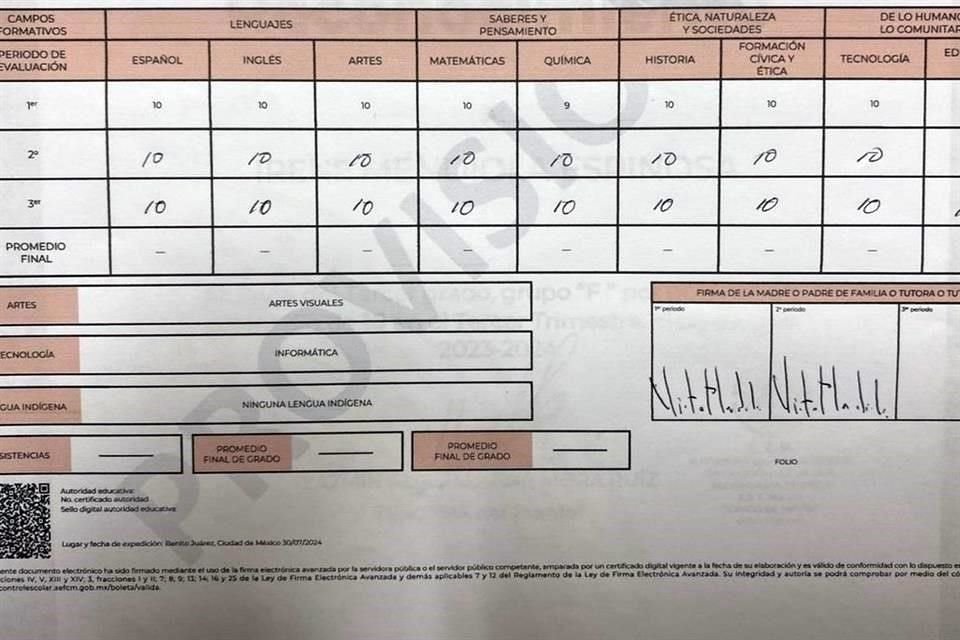 La nueva boleta abarca cuatro campos formativos.