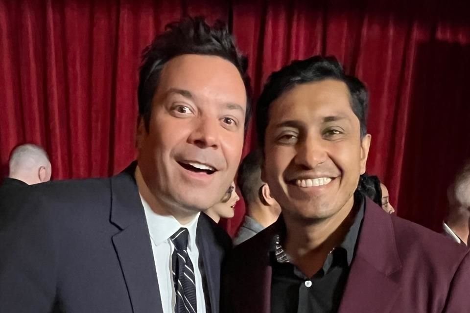 En sus historias de Instagram, Huerta compartió imagen de su encuentro con Jimmy Fallon.