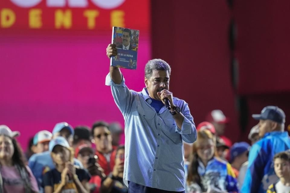 El Presidente Nicolás Maduro durante su cierre de campaña en Caracas.