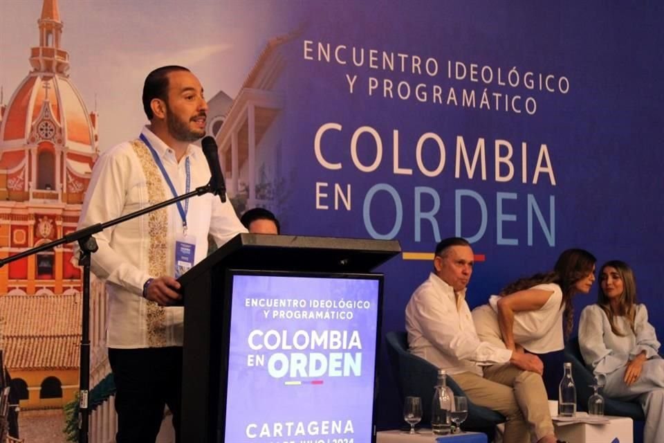 Marko Cortés, líder del PAN, durante el Encuentro Ideológico y Programático en Cartagena.