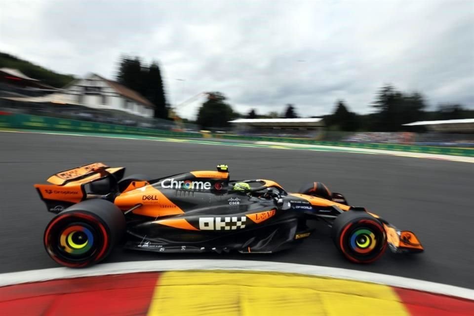 Lando Norris dominó la segunda práctica del Gran Premio de Bélgica.