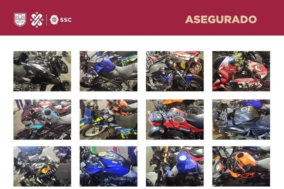 También aseguraron las 13 motocicletas en donde viajaban.