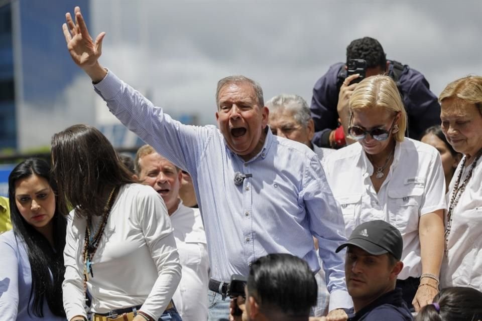 El candidato opositor Edmundo González durante una protesta en Caracas.