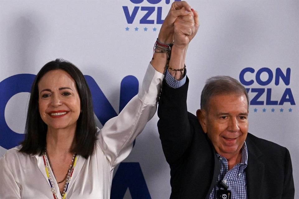 María Corina Machado y Edmundo González Urrutia en Caracas el 29 de julio del 2024.