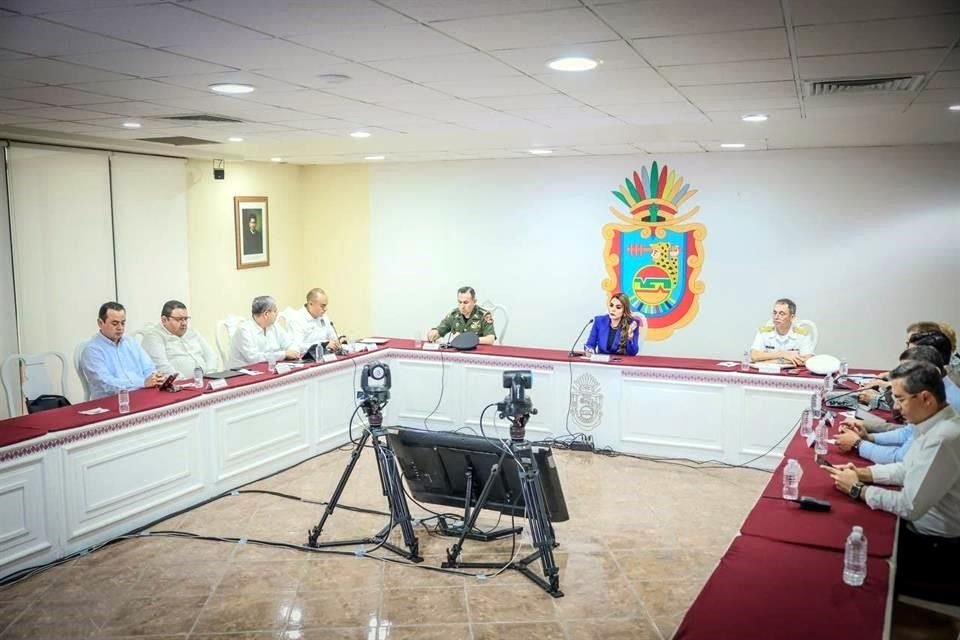 La mesa de seguridad estatal en su sesión de este lunes.