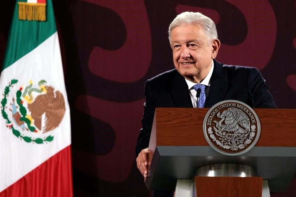 El Presidente López Obrador en su conferencia de prensa en Palacio Nacional.