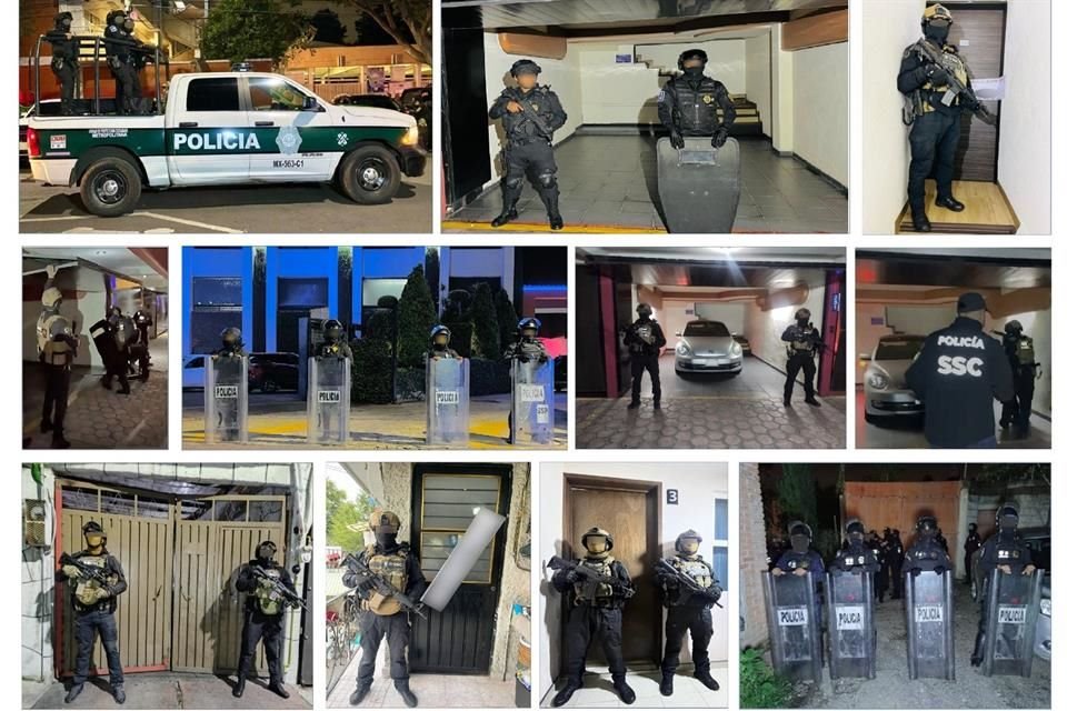 Los inmuebles asegurados quedaron bajo resguardo policial, lo asegurado y las 10 personas detenidas a disposición del agente del Ministerio Público.