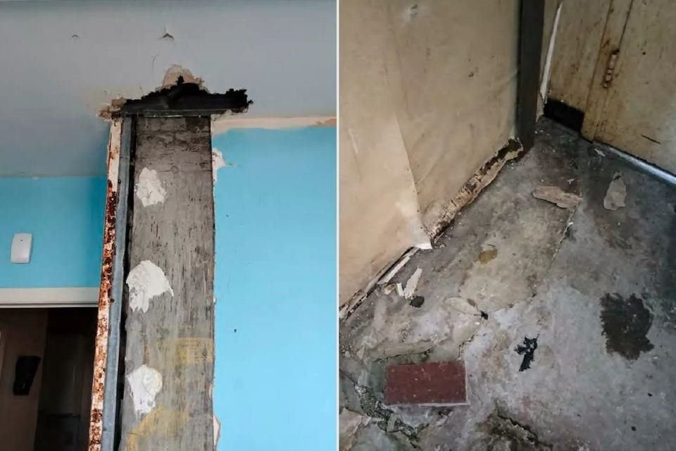 Las imágenes dejaron ver daños en paredes y estructuras del penthouse.