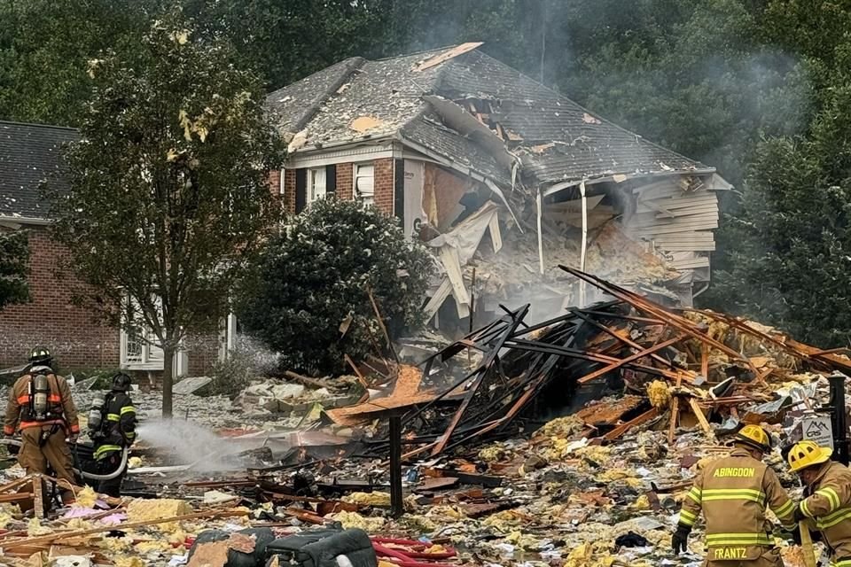 Los restos de una casa tras una explosión en Harford, Maryland, el 11 de agosto de 2024.