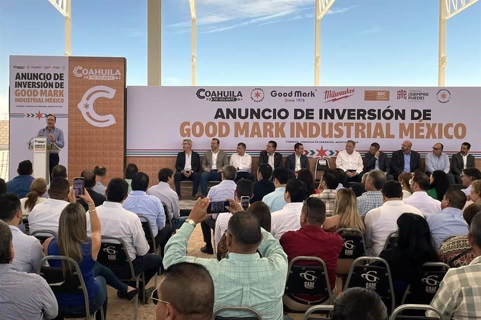 La empresa Good Mark Industrial México realizó esta mañana el anuncio de su inversión en Torreón.