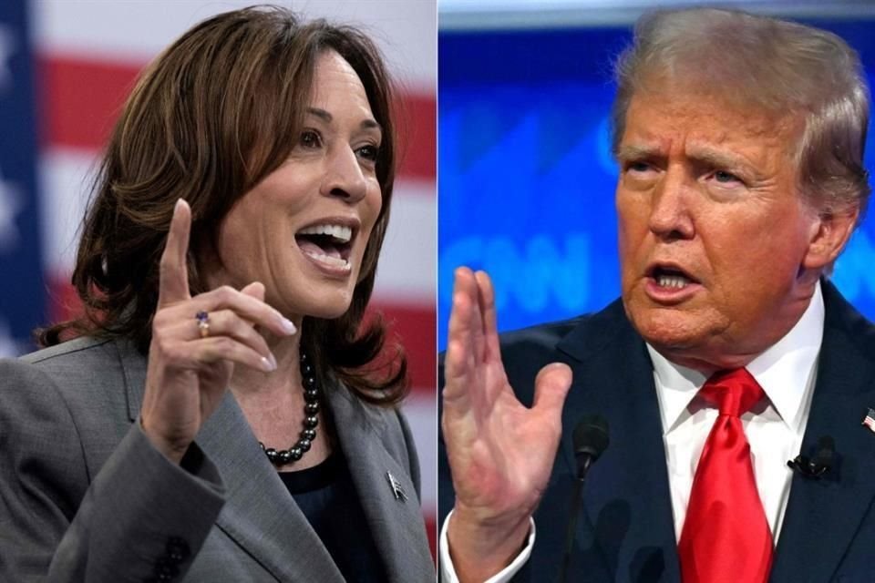 Kamala Harris y Donald Trump, candidatos demócrata y republicano a la Presidencia de EU, respectivamente.