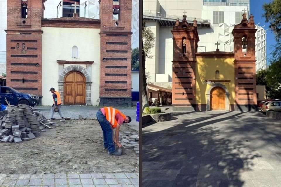 Se realizó una restauración del atrio y del templo de San Sebastián Mártir.