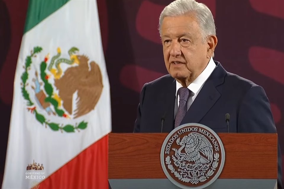 El Presidente Andrés Manuel López Obrador en su conferencia de prensa mañanera desde Palacio Nacional.