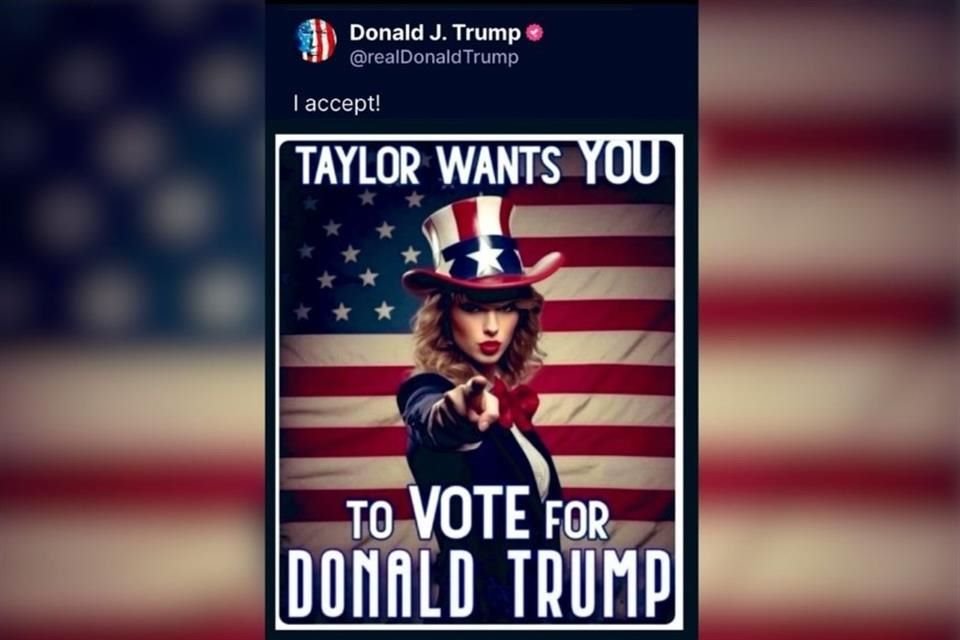 Taylor Swift no ha apoyado públicamente a ningún candidato para los comicios del 5 de noviembre.