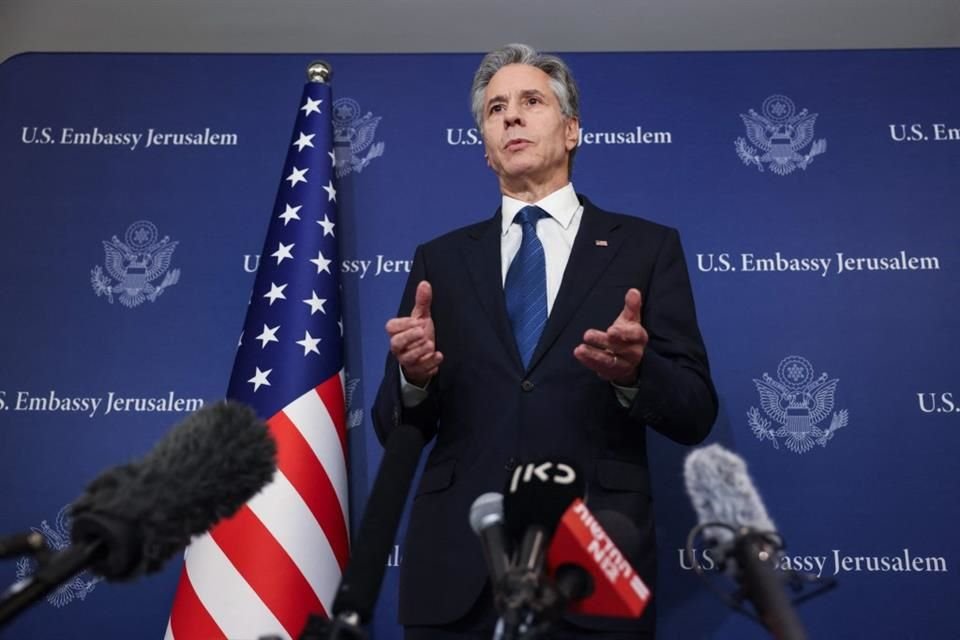 El Secretario de Estado Antony Blinken durante una conferencia de prensa en Tel Aviv el 19 de agosto del 2024.