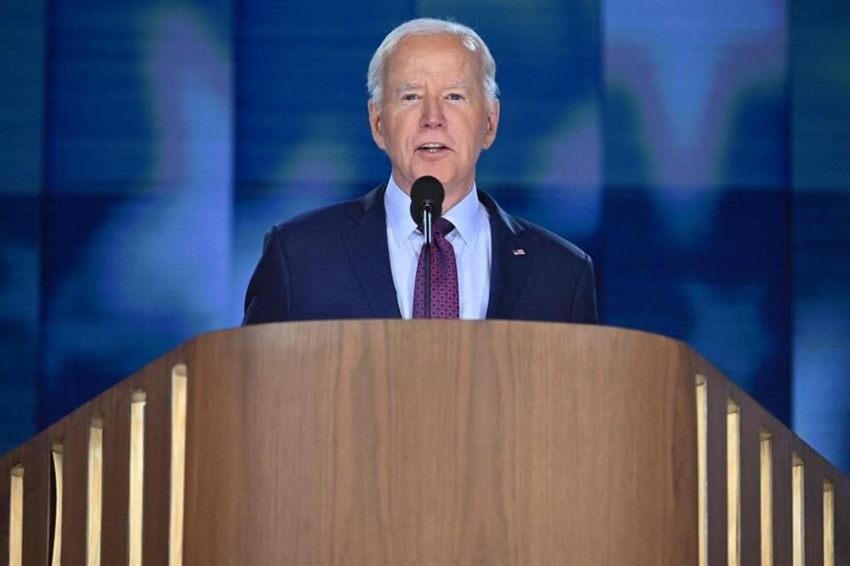 El Presidente Joe Biden durante la Convención Nacional Demócrata en Chicago, el 19 de agosto del 2024.