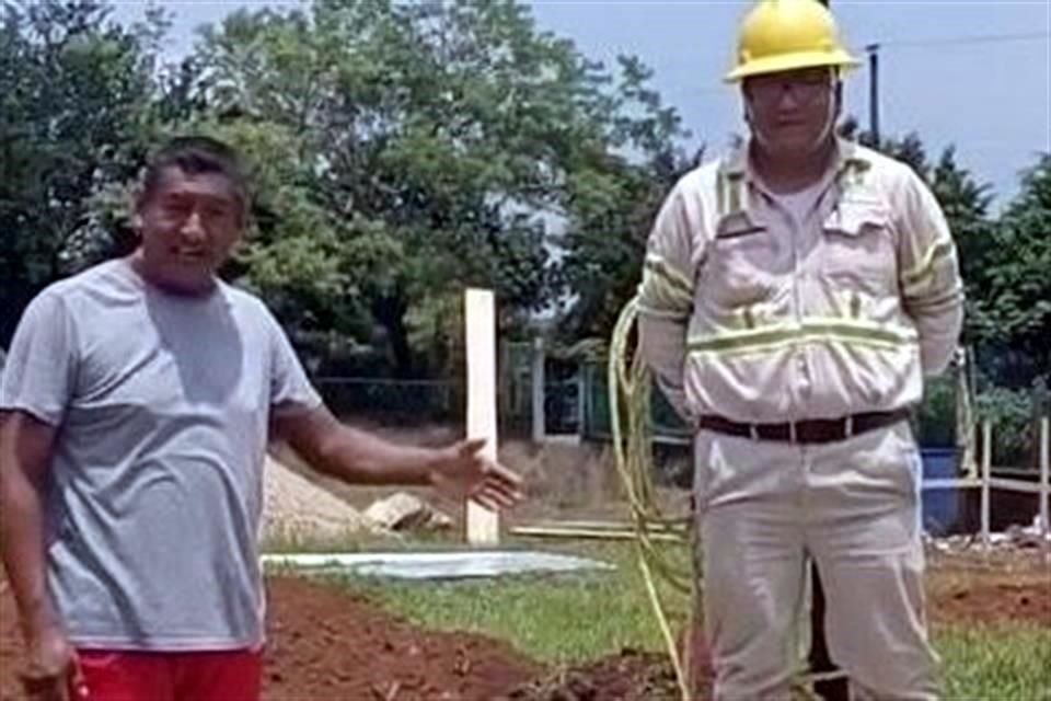 A redes sociales, los inconformes difundieron un video en el que se observa al trabajador con el uniforme de CFE, atado con una cuerda al asta bandera de la localidad de Nuevo Progreso.